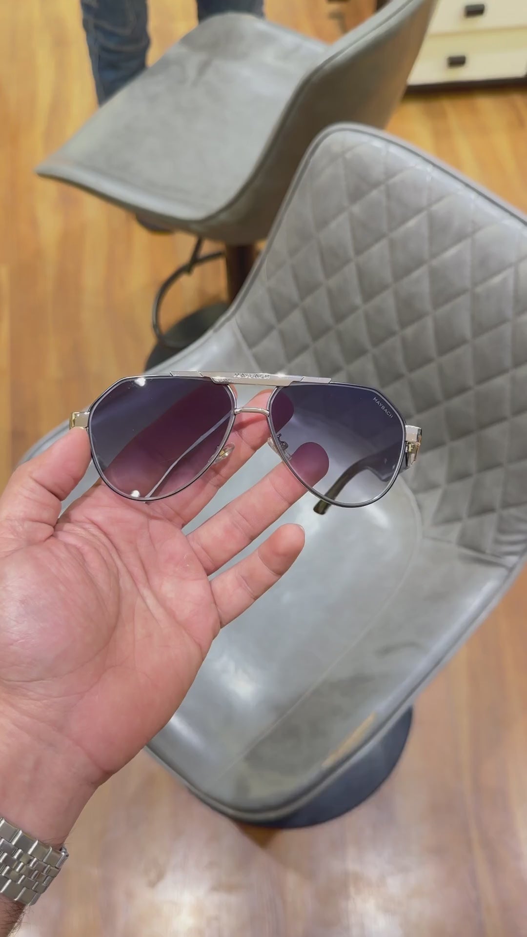 Maybach 72398 Silver Black Sunglass