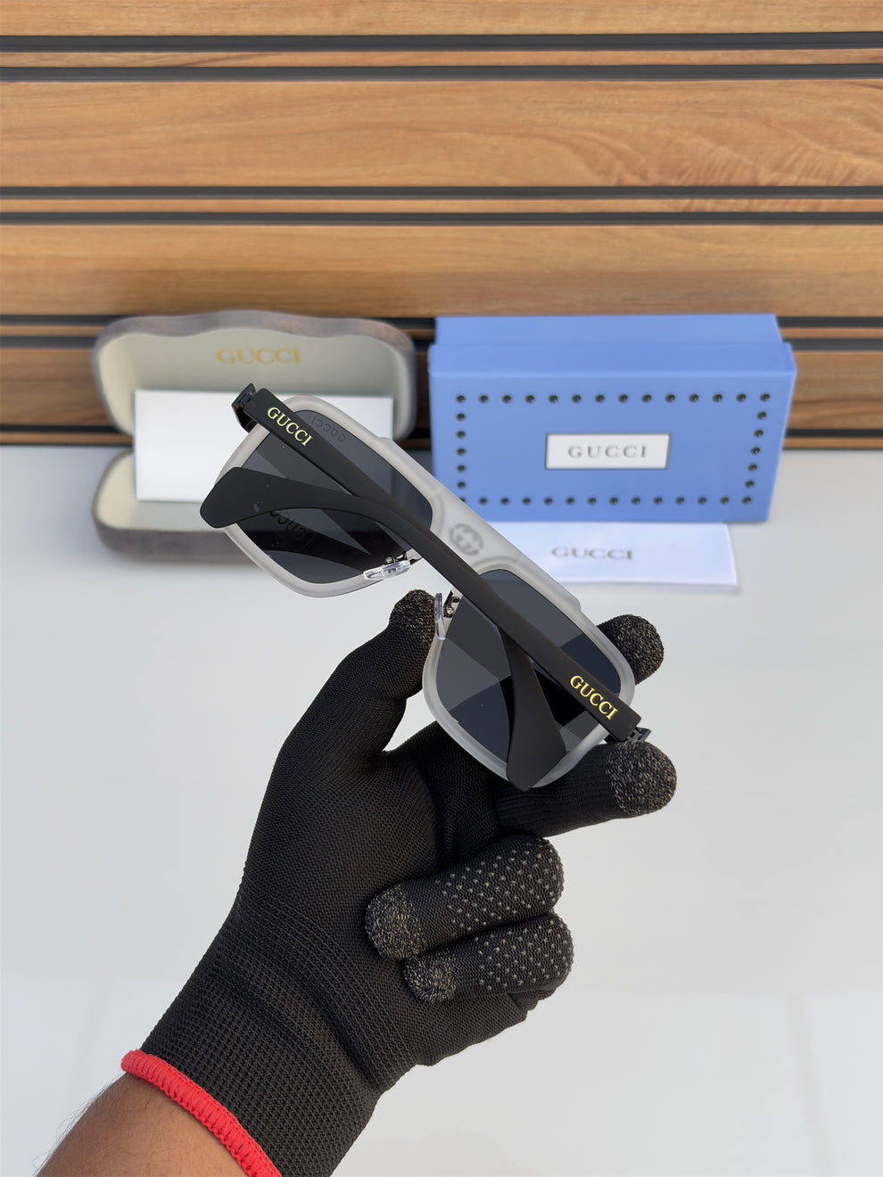 GUCCI 1295 TRANSPARENT BLACK SUNGLASSS