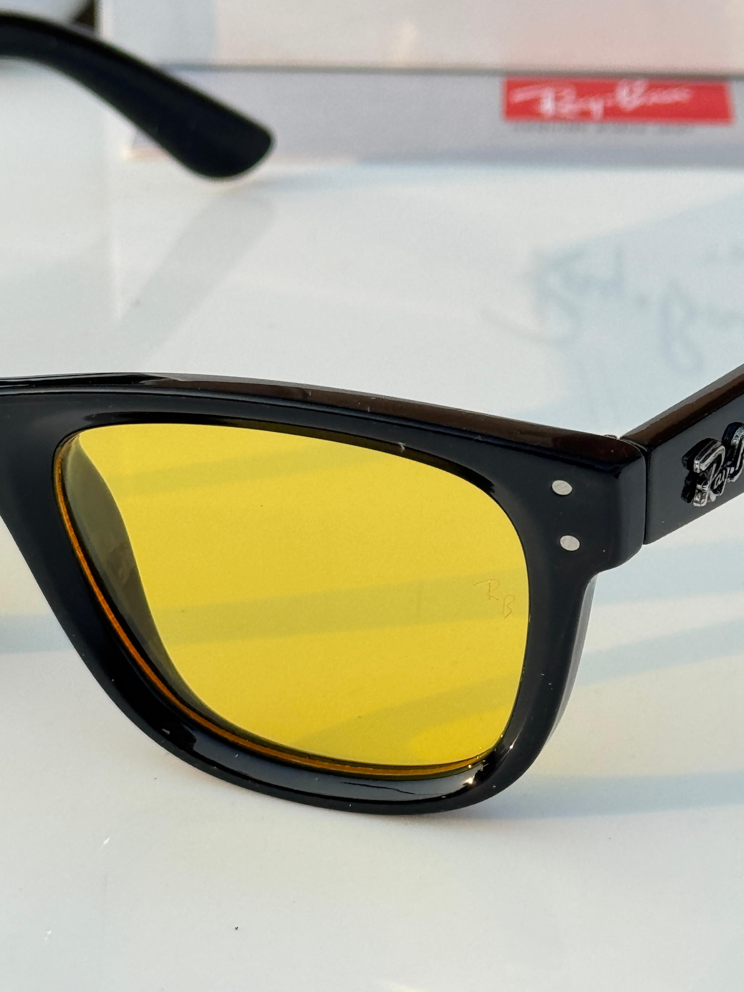 Rayban 0502 Black Yellow Reverse Sunglass Toxic Exclusive