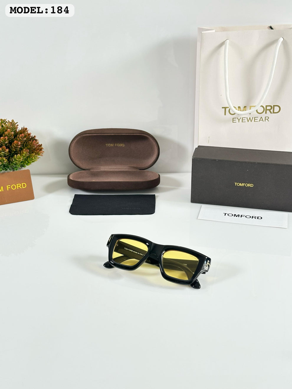 TOM FORD 184 BLACK/YELLOW SUNGLASS
