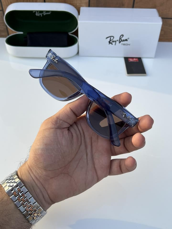 RAYBAN 0502 BLUE/BROWN TRANSPARENT SUNGLASS