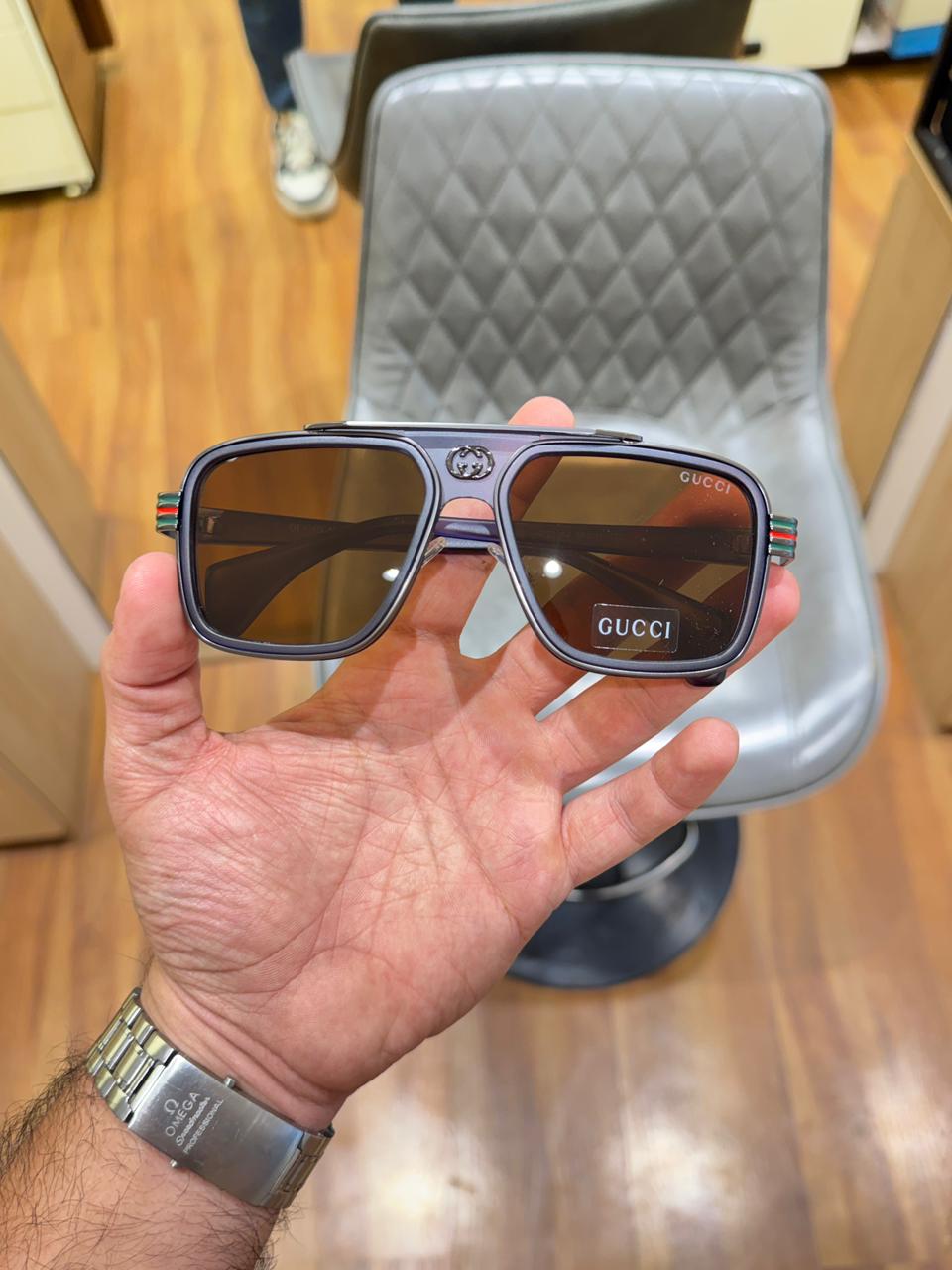 Gucci 1295 Blue Brown Premium Sunglass