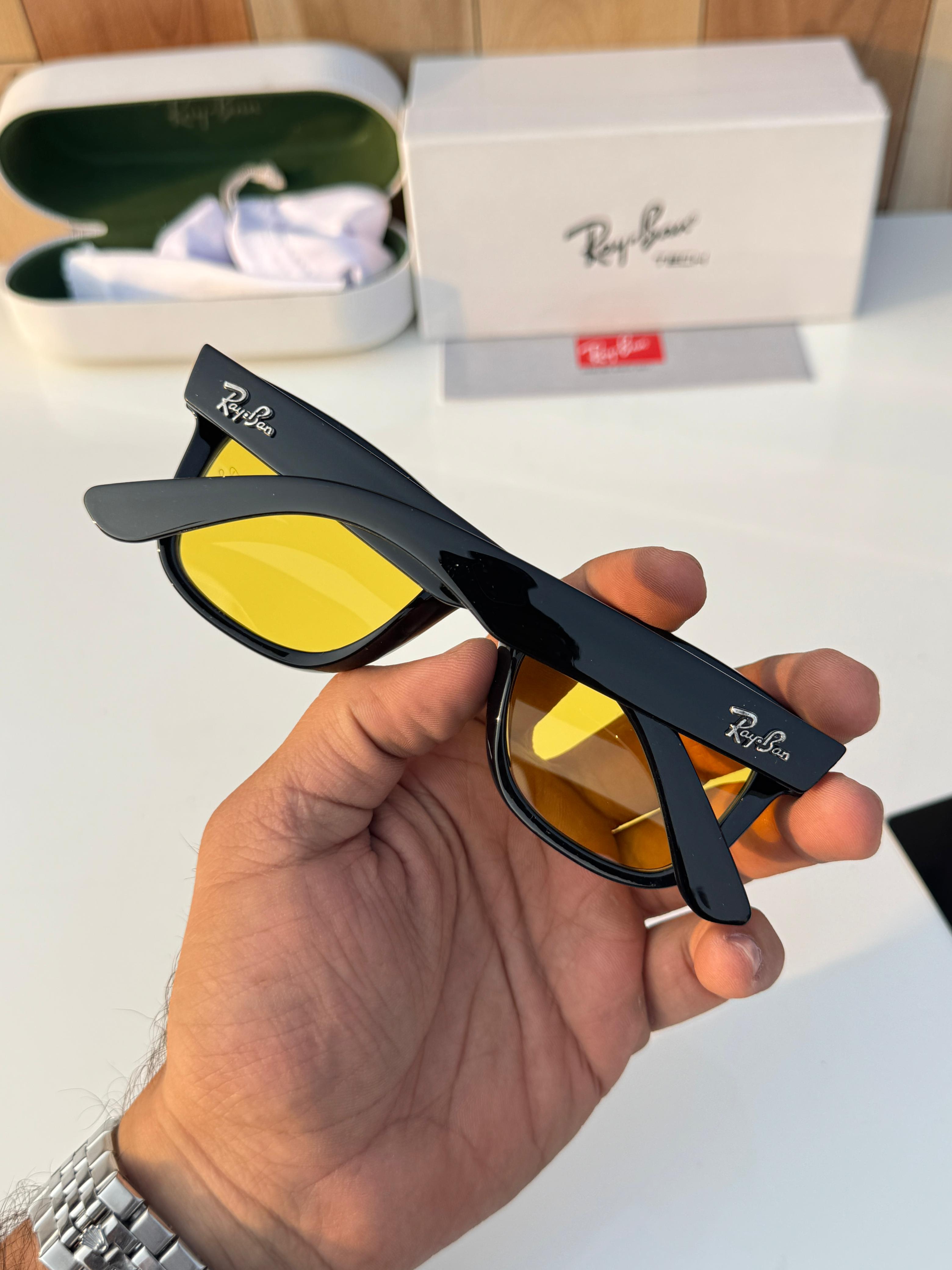 Rayban 0502 Black Yellow Reverse Sunglass Toxic Exclusive