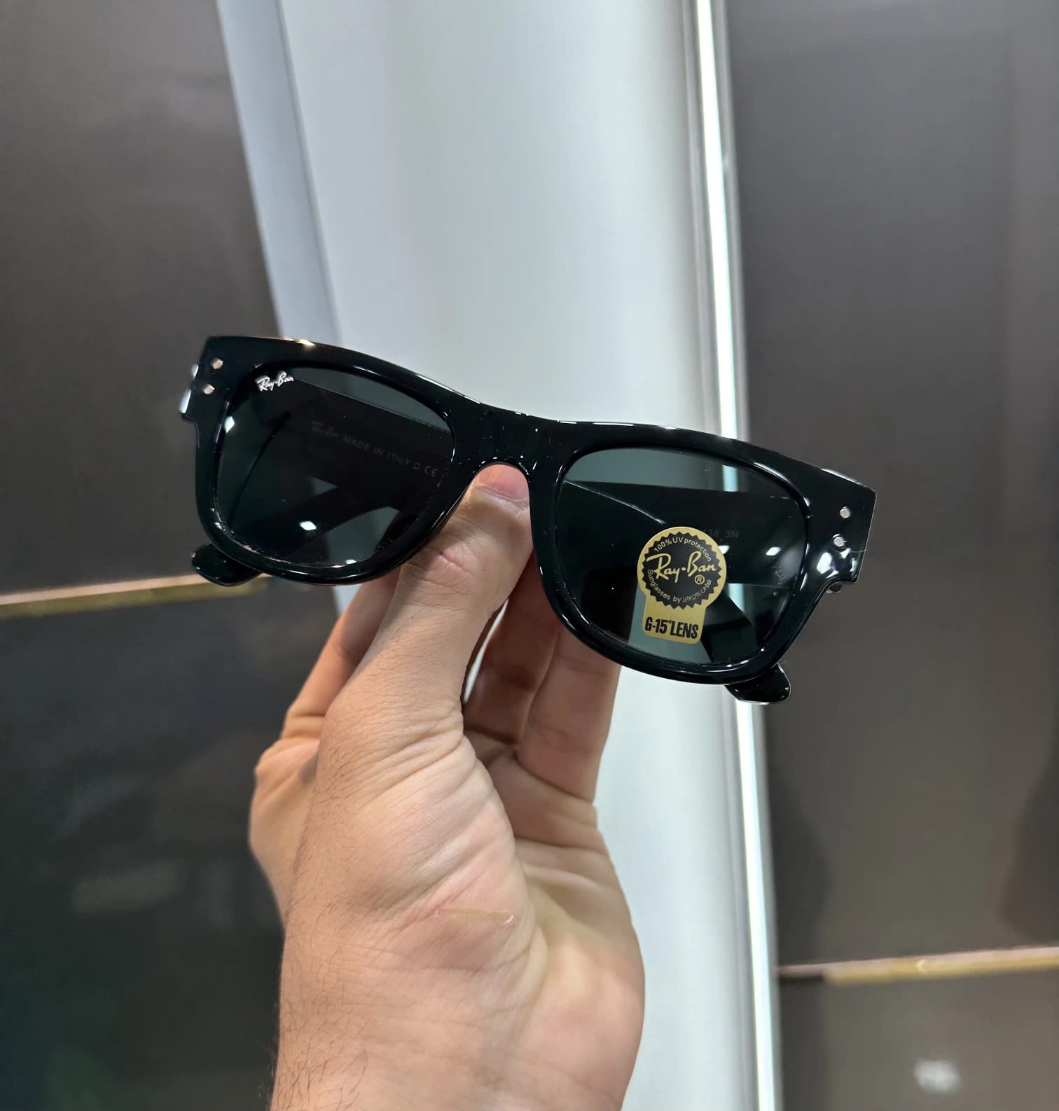 RB All Black Mega Wayfarer Premium Shades 840
