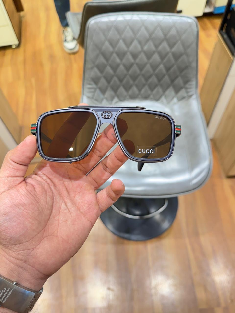 Gucci 1295 Blue Brown Premium Sunglass