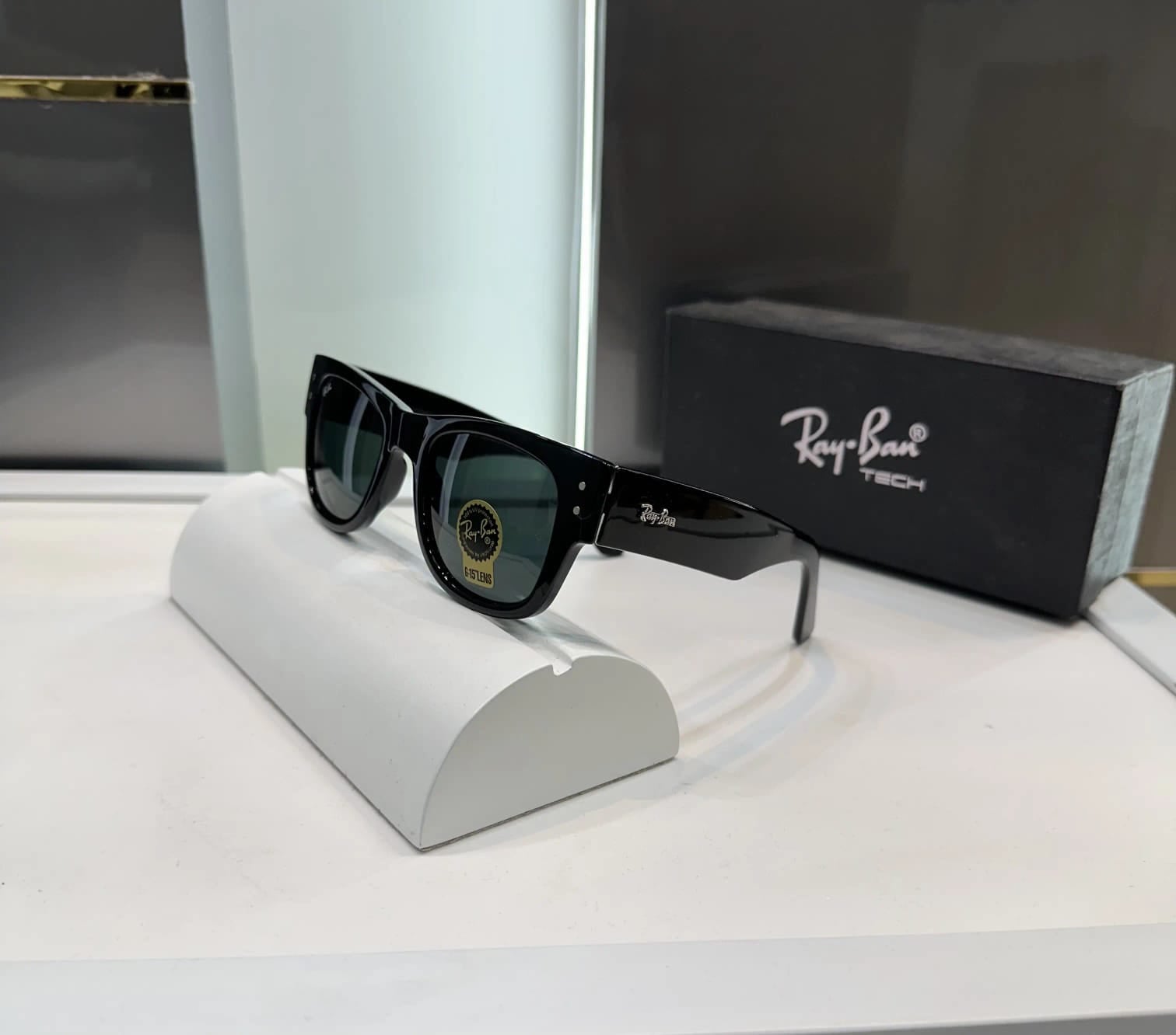 RB All Black Mega Wayfarer Premium Shades 840