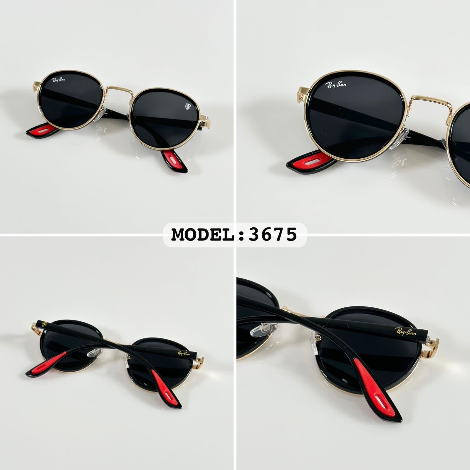 Rayban 3675 Gold Black Sunglass