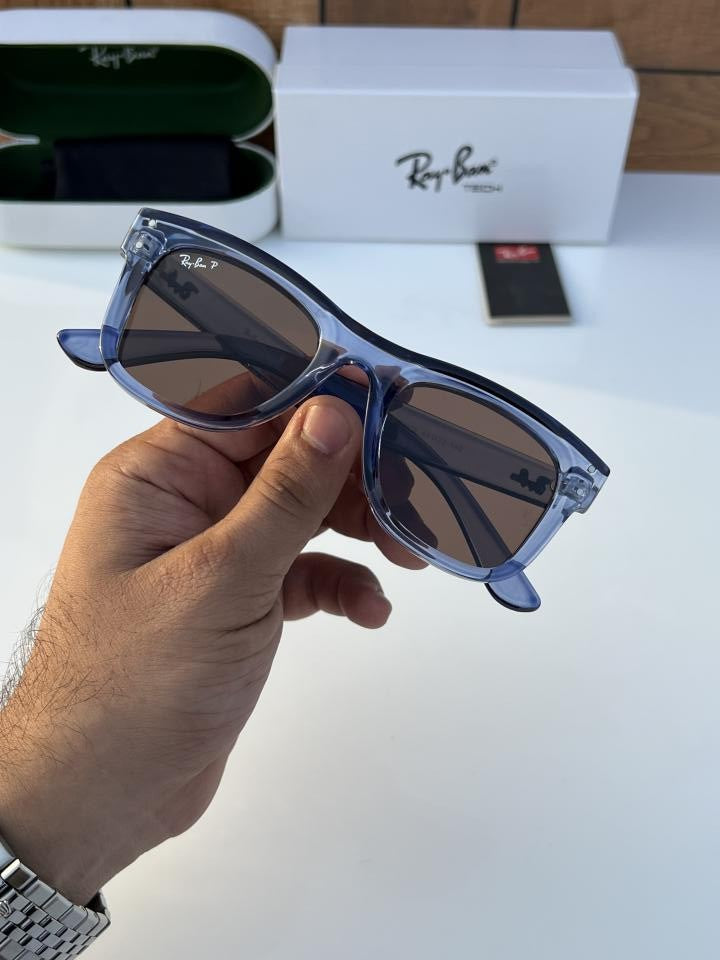 RAYBAN 0502 BLUE/BROWN TRANSPARENT SUNGLASS