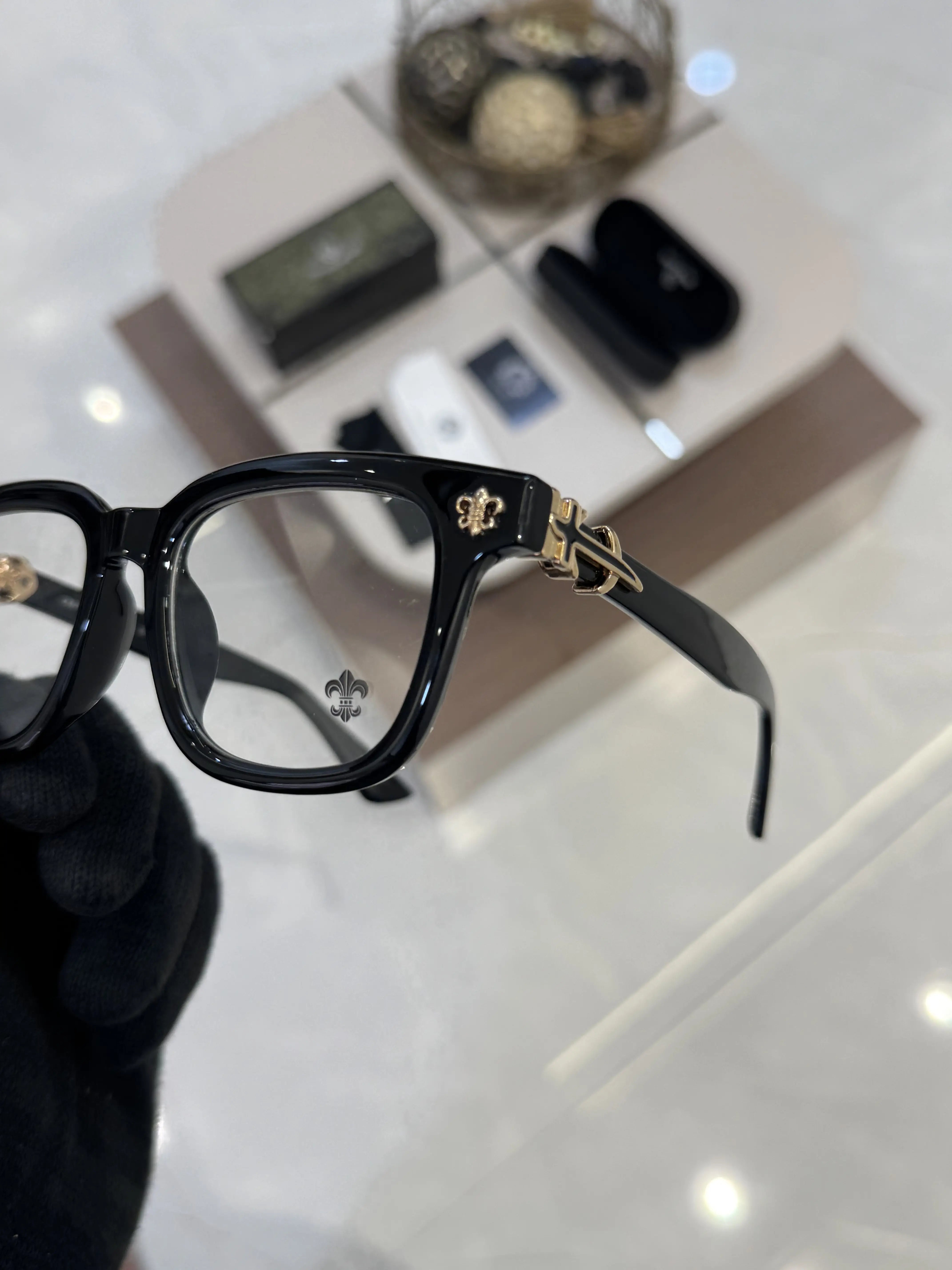 CHROME HEART 8298 GOLD BLACK FRAME